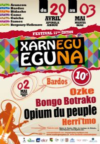 Festival Xarnegu Eguna. Du 29 avril au 3 mai 2015 à BARDOS. Pyrenees-Atlantiques. 
